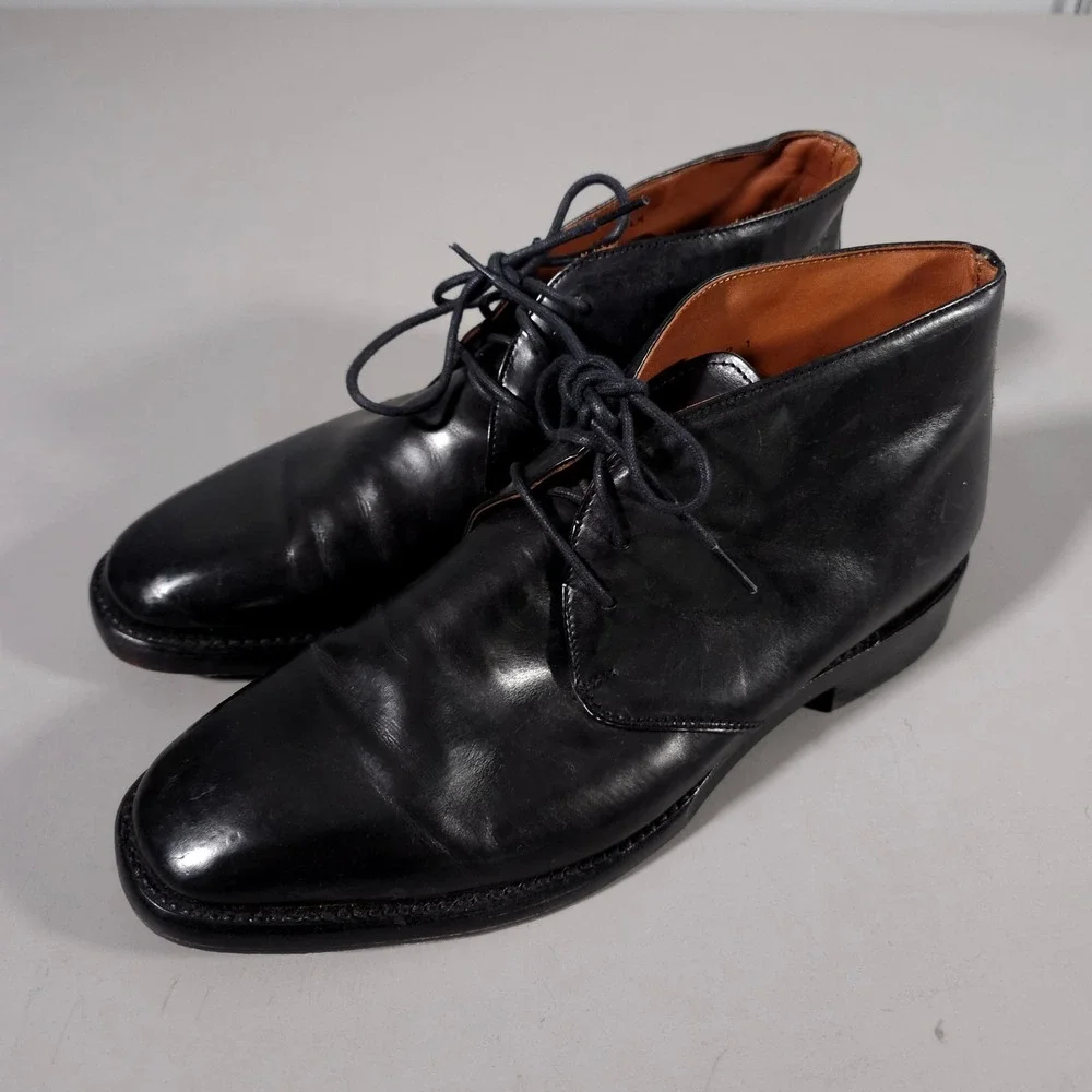 Frye Chukka Boots Mens 10 Black Leather Lace Up Ankle 3485042 BLK